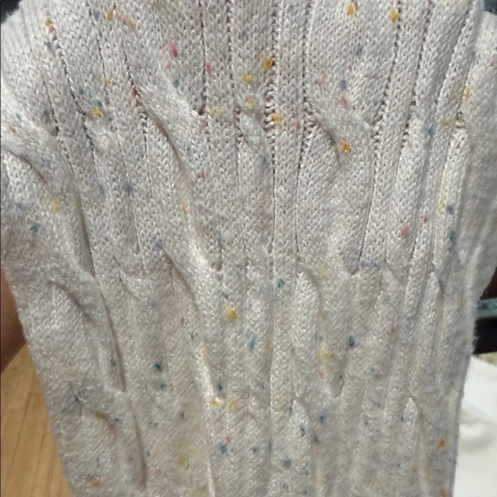 Talbots Funfetti Confetti Cream Cable Knit Scarf